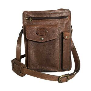 Overland Crossbody Bag For Men In Brown Leather With Adjustable Strap